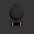 Black Tank Car Model Placed On Railway Track With Gravel