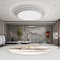 Modern Public Office Space With Open Design Workstations Ergonomic Chairs Green Plants And Pendant Lights
