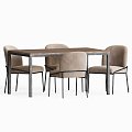 Modern table and chair combination astrud westelm box frame 3d model