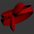 Red Bowknot Ring Shape Decorative Ornament Set With Modern Sleek Glossy Finish