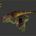 Pixel Character and Dinosaur Model with Colorful Green and Orange Blocks