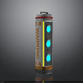 Industrial Warning Light Device With Red Cap Orange Warning Label And Three Blue Circular Windows
