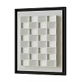 White 3D Cube Wall Art With Black Frame Geometric Decor Design 3d model