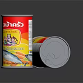 Thai Canned Fish With Cartoon Characters And Colorful Label Design