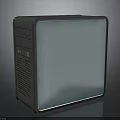 Modern Desktop Computer Tower With Sleek Black Design And Front Panel