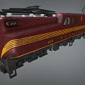 Maroon And Yellow Striped Electric Train Featuring Pantograph And Number 4023