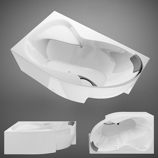 Modern White Bathtub With Sleek Edges Smooth Surface And Contemporary Design 3d model 