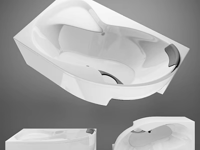Modern White Bathtub With Sleek Edges Smooth Surface And Contemporary Design 3d model