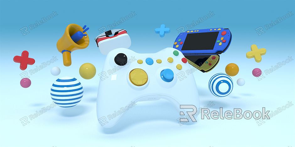 modern game machine game digital game machine blue model