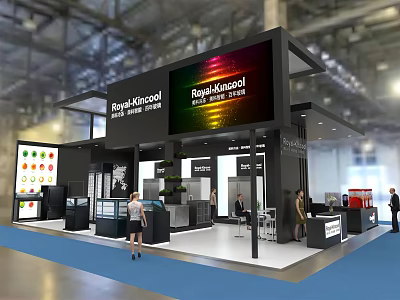 RoyalKitchen Exhibition Booth For High-End Kitchen Customization With Modern Design And Display Screens 3d model