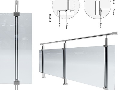 glass railing model