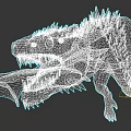 Reptile Dragon With Spikes Wings Open Mouth Sharp Teeth And Rough Skin