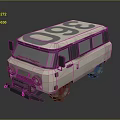 minibus minivan driverless bus school bus van box car 3d model