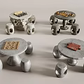 Stone Table Stone Bench Chess Go Chess 3d model