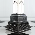 Classical Black Column Capital With Intricate Carved Patterns And Ornate Base In Interior Setting
