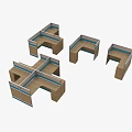 Modern Office Work Desks With Various Layouts And Wooden Partition Design