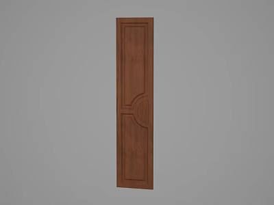 Classic Brown Wooden Door With Intricate Carved Panel Design And Smooth Surface 3d model