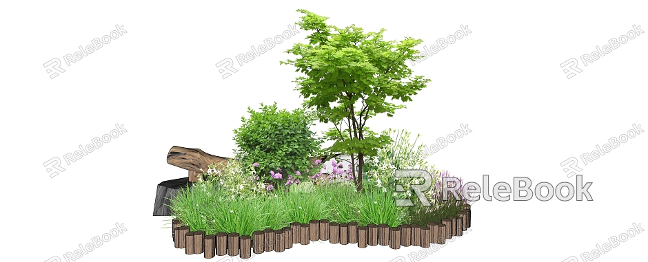 Modern flower bed plant group plant combination flower border flower and grass combination model