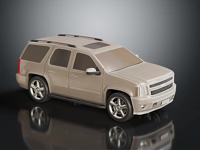 Sleek Modern Silver SUV With Roof Rack And Reflective Surface Design 3d model
