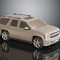 Sleek Modern Silver SUV With Roof Rack And Reflective Surface Design 3d model