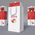 Decorative Ornament Set With Red Apple Ornaments In White And Red Packaging Boxes