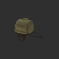 Weaponized Yellow Fuel Tank Trailer With KOMO Lettering And Wheels