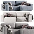 Modern double sofa multiplayer sofa 3d model