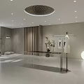 Modern Clothing Store Interior Design With Display Area Mannequin And Lighting