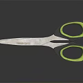 Ergonomic Hardware Scissors With Green Handles And Silver Blades For Home Use