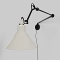 Modern Wall Mounted Lamp With Adjustable Arm And White Shade 3d model