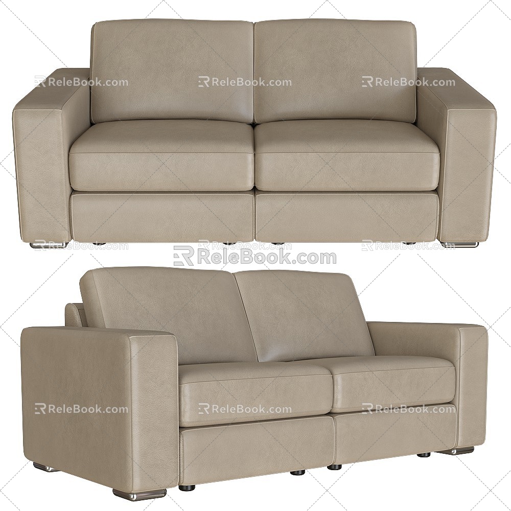 European-style Leather Sofa Cloud Sofa European-style Fabric Sofa American-style Office Sofa Living Room Sofa Bean Curd Block Sofa 3d model