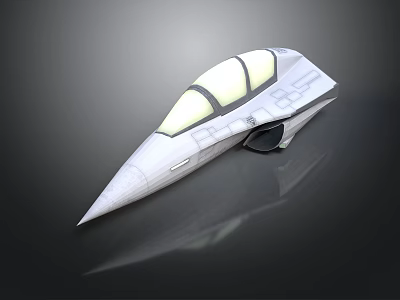 Futuristic Spacecraft With Streamlined Design And Transparent Cockpit For Space Exploration 3d model
