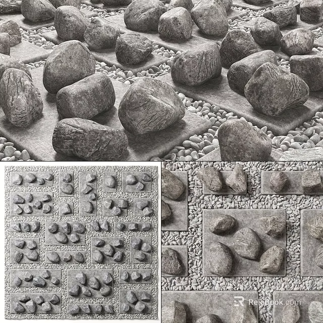 Natural Stone And Wood Texture Patterns For Interior Design And Decor 3d model 