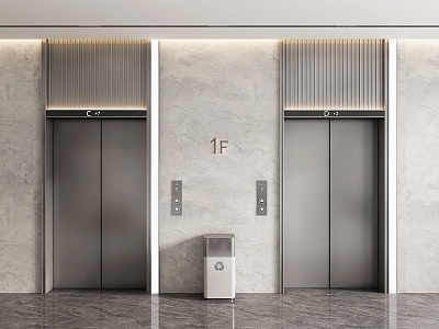 Elevator Hall Elevator Door Elevator Button Lobby Elevator Hotel Elevator 3d model