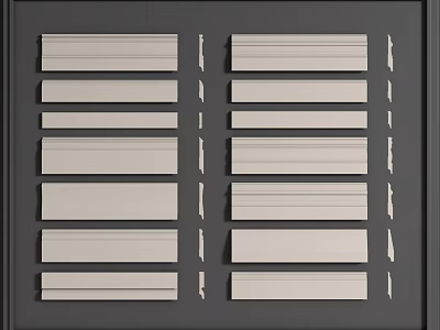 Modern Linear Decorative Panel Design With Horizontal Lines And Symmetric Arrangement 3d model