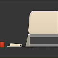Vintage Computer Office Setup With Monitor Keyboard Printer Books And Accessories