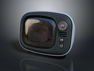 Vintage TV Design Headphone Speaker With Retro Knob And Classic Screen 3d model