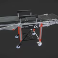 Medical Stretcher with Black Mattress Metal Frame and Wheels Emergency Transport Equipment