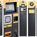 Modern ATM Parking Machine Timer Coin Slot Machine Service Terminal ATM Parking 3d model