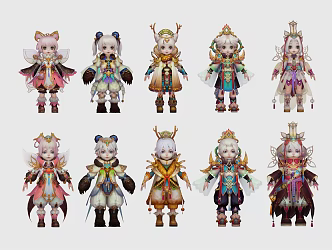 Modern Game Characters Classical Game Characters Performance 3d model