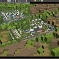 Aerial View Of Large Recreational Park With Green Trees Buildings Roads And Parking Lots