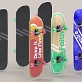 Skateboard Skateboard Shoes Snowboard Scooter Roller Skating 3d model