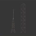 Two Metal Tower Structures with Steel Frames One Tall and One Short 3d model