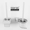 Meir Black Bathroom Wash Accessories With Wall Mounted Toothbrush Holder And Cup