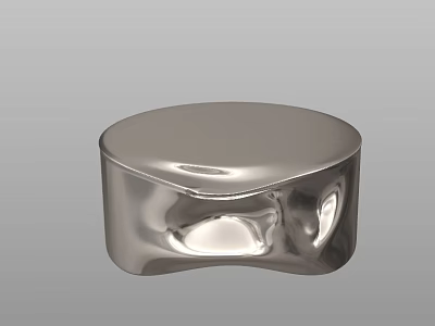 Round Side Table Metallic Silver Modern Contemporary Design Shiny Smooth Surface And Sleek Structure 3d model