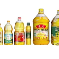 Various Cooking Oil Bottles with Different Sizes and Brands for Household Kitchen Storage