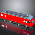 Red Swiss Federal Railways Train Model with Solar Panels on Roof and SBB Logo