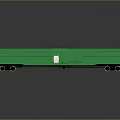 Green Train Car Model With Open Structure Wheels And Cargo Space