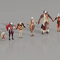 Multiple Game and Movie Characters With Various Outfits Styles Animal Humanoid Forms Arranged Together