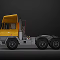 Heavy Duty Commercial Functional Vehicle Design With Yellow Tractor Cab And Wheels